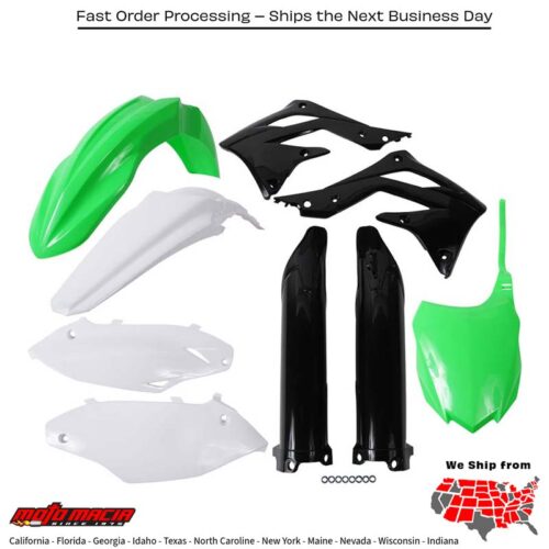 FULL PLASTIC KIT GREEN Kawasaki KX450F 2013-2015