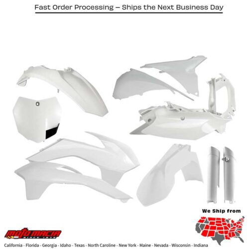 FULL PLASTIC KIT WHITE KTM 350 XC-F 2013-2015 KTM 150 XC 2013-2015 KTM 450 SX-F Factory Edition 2013-2014 KTM 350 SX-F 2013-2015 KTM 250 SX 2013-2015 KTM 250 SX-F 2013-2015 KTM 250 XC 2013-2015 KTM 300 XC 2013-2015 KTM 450 SX-F 2013-2015 KTM 250 XC-F 2013-