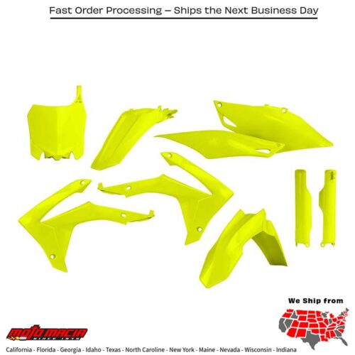 FULL PLASTIC KIT FLUORESCENT YELLOW Honda CRF450R CRF250R 2013-2017