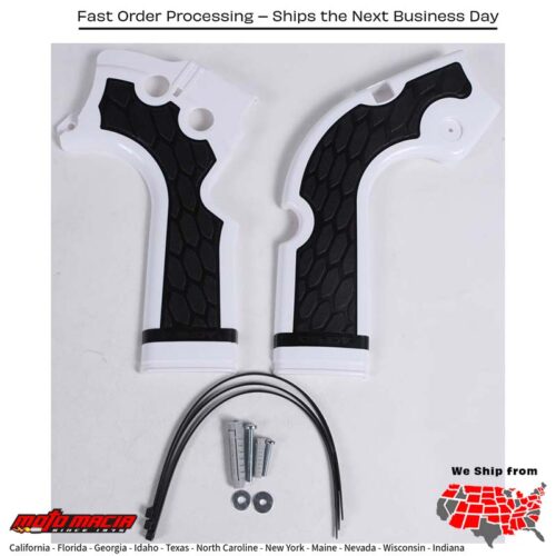 X-GRIP FRAME GUARD WHITE/BLACK Honda CRF450R CRF250R 2013-2017