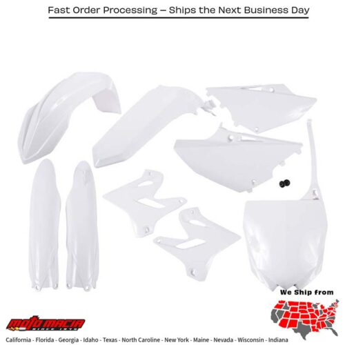 FULL PLASTIC KIT WHITE Yamaha YZ125 YZ250 2015-2021