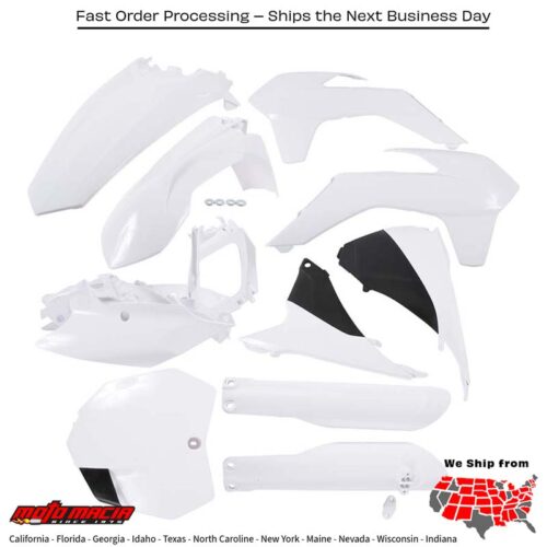 FULL PLASTIC KIT WHITE KTM 350 XC-F 2015-2015 KTM 150 XC 2015-2015 KTM 350 SX-F 2015-2015 KTM 250 SX 2015-2016 KTM 250 SX-F 2015-2015 KTM 250 XC 2015-2016 KTM 300 XC 2015-2015 KTM 450 SX-F 2015-2015 KTM 250 XC-F 2015-2015 KTM 450 XC-F 2015-2015 KTM 125 SX