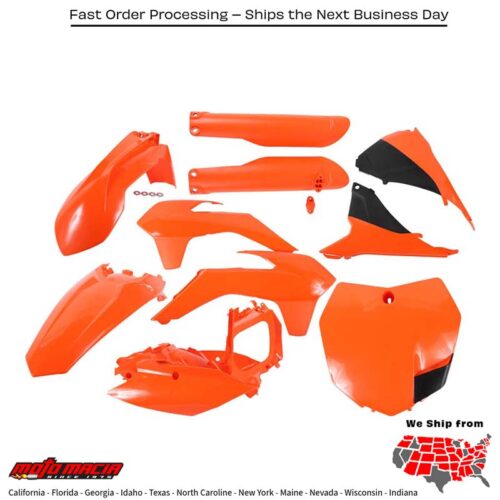 FULL PLASTIC KIT ORANGE/BLACK KTM 350 XC-F 2015-2015 KTM 150 XC 2015-2015 KTM 350 SX-F 2015-2015 KTM 250 SX 2015-2016 KTM 250 SX-F 2015-2015 KTM 250 XC 2015-2016 KTM 300 XC 2015-2015 KTM 450 SX-F 2015-2015 KTM 250 XC-F 2015-2015 KTM 450 XC-F 2015-2015 KTM