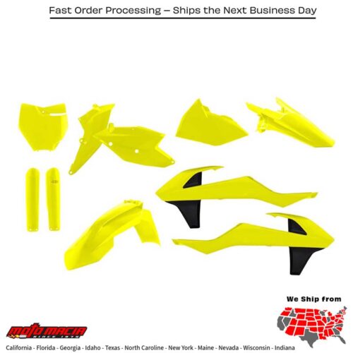 FULL PLASTIC KIT FLUORESCENT YELLOW KTM 250 SX-F Factory Edition 350 XC-F 450 SX-F Factory Edition 350 SX-F 250 SX-F 450 SX-F 250 XC-F 450 XC-F 125 SX 250 SX 250 XC 300 XC 150 SX 2015-2018