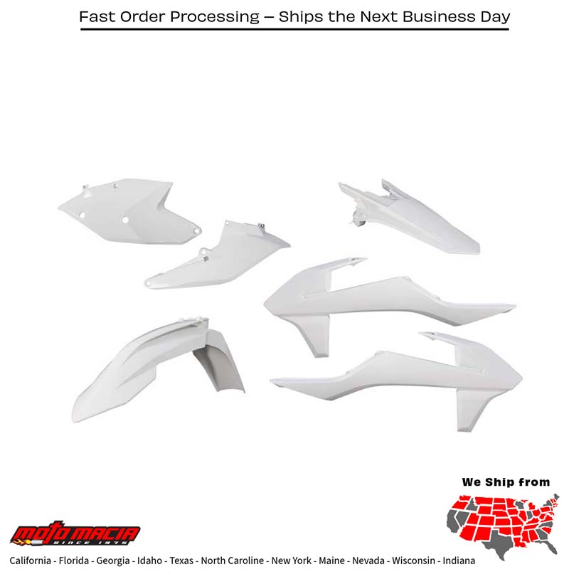 FULL PLASTIC KIT WHITE KTM 250 SX 2017-2018 KTM 250 SX-F 2016-2018 KTM 250 XC 2017-2018 KTM 500 EXC-F 2017-2018 KTM 300 XC 2017-2018 KTM 450 SX-F 2016-2018 KTM 250 XC-F 2016-2018 KTM 450 XC-F 2016-2018 KTM 125 SX 2016-2018 KTM 150 SX 2016-2018 KTM 350 SX-F