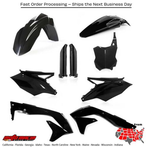 FULL PLASTIC KIT BLACK Kawasaki KX450F 2016-2017