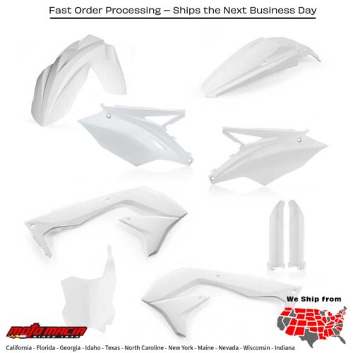 FULL PLASTIC KIT WHITE Kawasaki KX450F 2016-2017