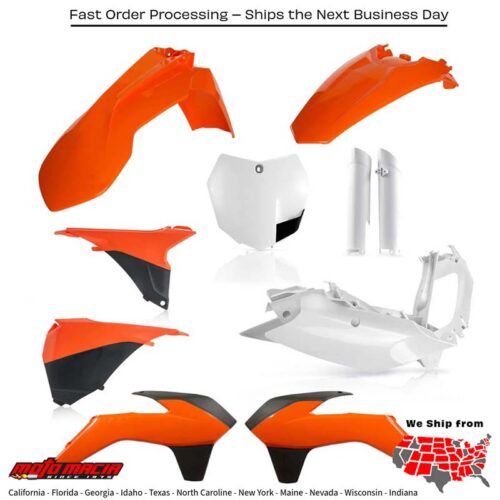 FULL PLASTIC KIT ORANGE KTM 350 XC-F 2013-2014 KTM 150 XC 2013-2014 KTM 350 SX-F 2013-2014 KTM 250 SX 2013-2014 KTM 250 SX-F 2013-2014 KTM 250 XC 2013-2014 KTM 300 XC 2013-2014 KTM 450 SX-F 2013-2014 KTM 250 XC-F 2013-2014 KTM 450 XC-F 2013-2014 KTM 125 SX