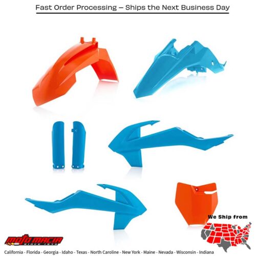 PLASTIC KIT ORANGE/BLUE KTM 65 SX 2016-2018