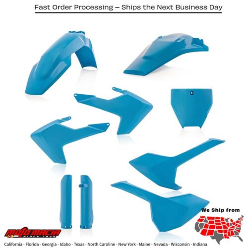 FULL PLASTIC KIT LIGHT BLUE Husqvarna TC 125 FC 250 FC 350 FC 450 TC 250 FC 450 Rockstar Edition 2016-2018
