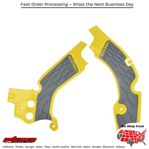X-GRIP FRAME GUARD GREY/YELLOW Suzuki RM-Z450 2008-2017