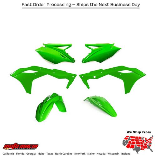 PLASTIC KIT FLUORESCENT GREEN Kawasaki KX250F 2017