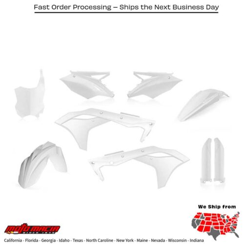 FULL PLASTIC KIT WHITE Kawasaki KX250F 2017