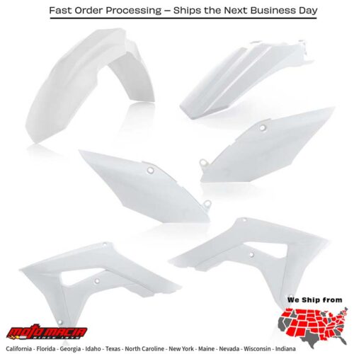 PLASTIC KIT WHITE Honda CRF450R CRF250R CRF250RX CRF450R W.E. 2017-2021