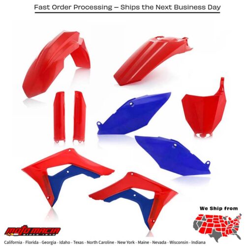 FULL PLASTIC KIT RED/WHITE/BLUE Honda CRF450R 2017-2018 Honda CRF250R 2018-2018