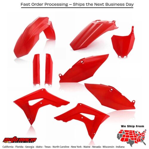 FULL PLASTIC KIT RED Honda CRF450R CRF250R 2017-2018