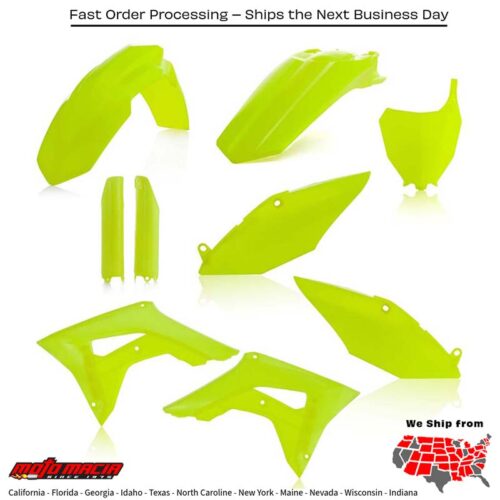 FULL PLASTIC KIT FLUORESCENT YELLOW Honda CRF450R CRF250R 2017-2018