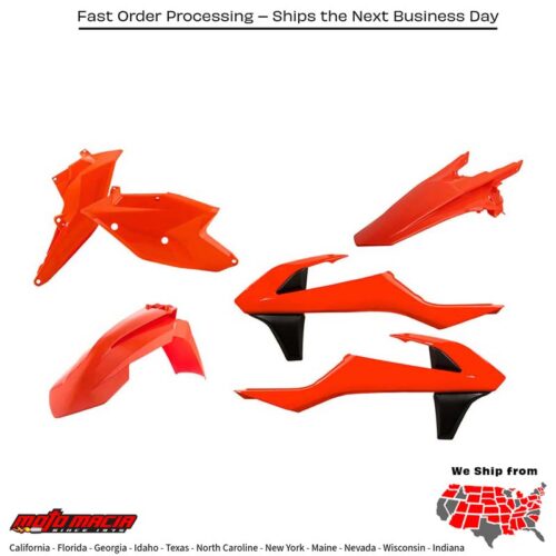PLASTIC KIT FLUORESCENT ORANGE KTM 350 EXC-F 2017-2019 KTM 500 EXC-F 2017-2019 KTM 450 EXC-F 2017-2019 KTM 250 EXC-F 2017-2019 KTM 250 EXC 2017-2017 KTM 300 EXC 2017-2017