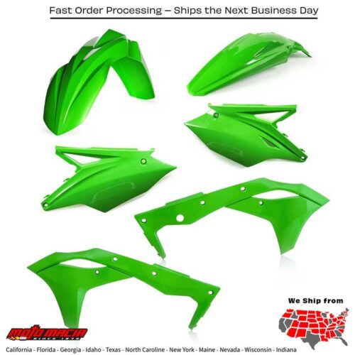 PLASTIC KIT GREEN Kawasaki KX250F 2018-2020