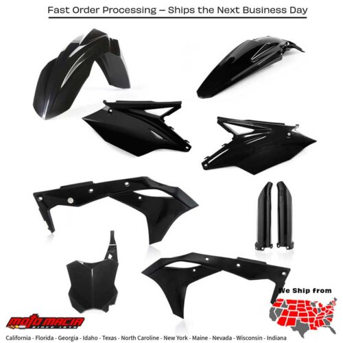 FULL PLASTIC KIT BLACK Kawasaki KX250F 2018-2020