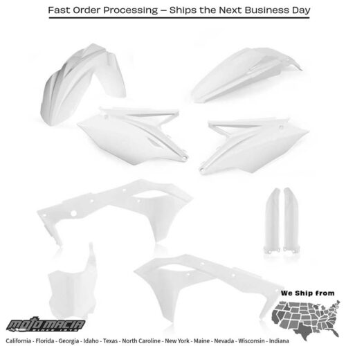 FULL PLASTIC KIT WHITE Kawasaki KX250F 2018-2020