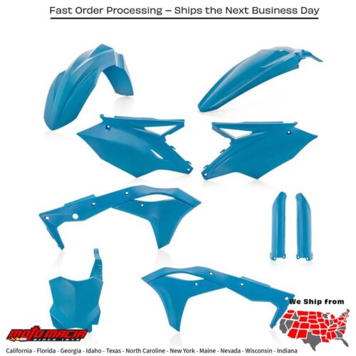 FULL PLASTIC KIT LIGHT BLUE Kawasaki KX250F 2018-2020