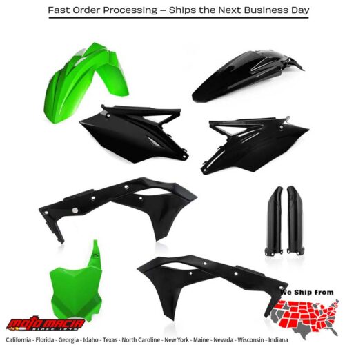 FULL PLASTIC KIT  GREEN/BLACK Kawasaki KX250F 2018-2020