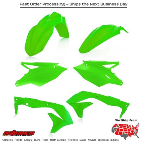 PLASTIC KIT FLUORESCENT GREEN Kawasaki KX450F 2018
