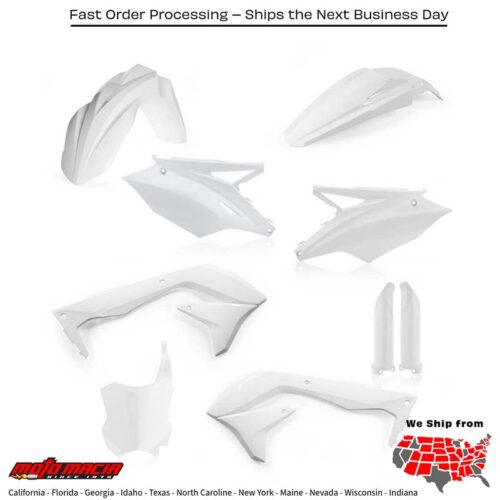 FULL PLASTIC KIT WHITE Kawasaki KX450F 2018