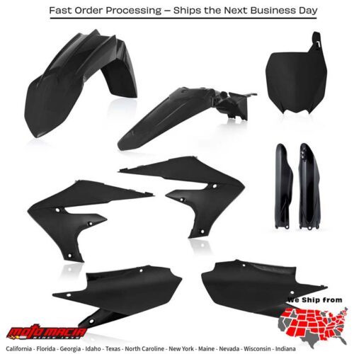 FULL PLASTIC KIT BLACK Yamaha YZ450F YZ250F 2018-2019
