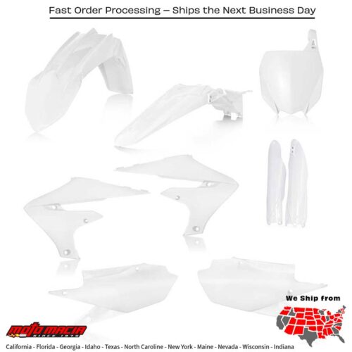 FULL PLASTIC KIT WHITE Yamaha YZ450F YZ250F 2018-2019