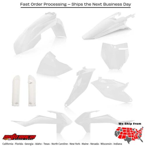 FULL PLASTIC KIT WHITE KTM 85 SX (17/14) 2018-2023