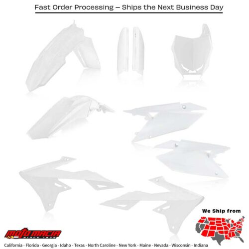 FULL PLASTIC KIT WHITE Suzuki RM-Z450 RM-Z250 2018-2023