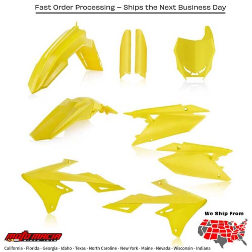 FULL PLASTIC KIT YELLOW Suzuki RM-Z450 RM-Z250 2018-2024