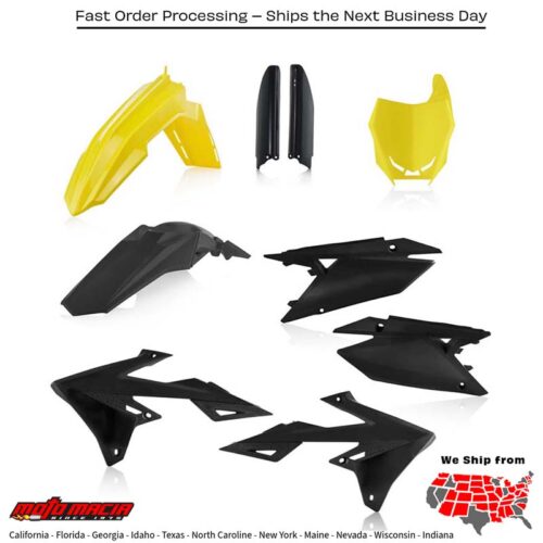 FULL PLASTIC KIT  YELLOW/BLACK Suzuki RM-Z450 RM-Z250 2018-2024