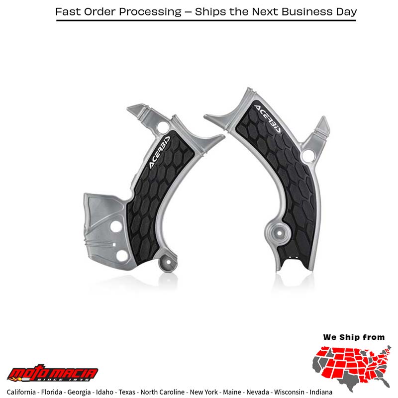 X-GRIP FRAME GUARD SILVER/BLACK Yamaha YZ450F 2018-2022 Yamaha YZ250F 2019-2023 Yamaha YZ250FX 2019-2024 Yamaha YZ450FX 2018-2023 Yamaha WR450F 2019-2024 Yamaha WR250F 2020-2024