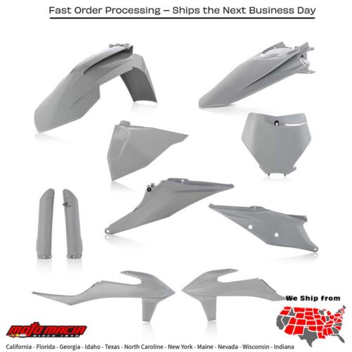FULL PLASTIC KIT GREY KTM 450 SX-F 350 SX-F 250 SX-F 250 SX 150 SX 125 SX 450 XC-F 350 XC-F 250 XC-F 300 XC 250 XC 125 XC 2019-2022