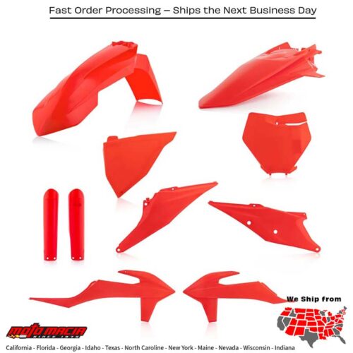 FULL PLASTIC KIT FLO-ORANGE KTM 350 EXC-F 350 XC-F 350 SX-F 450 SX-F 250 XC-F 450 XC-F 450 SX-F Factory Edition 250 SX-F 250 SX 150 SX 125 SX 350 XCF-W 2017-2021