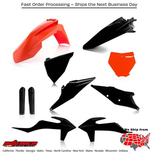 FULL PLASTIC KIT ORANGE TO BLACK KTM 350 EXC-F 350 XC-F 350 SX-F 450 SX-F 250 XC-F 450 XC-F 450 SX-F Factory Edition 250 SX-F 250 SX 150 SX 125 SX 350 XCF-W 300 XC 250 XC 125 XC 2017-2022