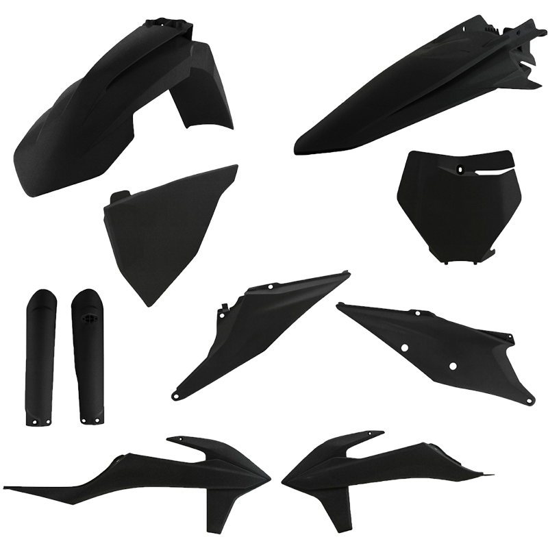 FULL PLASTIC KIT KTM BLACK METALLIC KTM 450 SX-F 350 SX-F 250 SX-F 250 SX 125 SX 450 XC-F 350 XC-F 250 XC-F 450 SX-F Factory Edition 150 SX 300 XC 250 XC 125 XC 2019-2022