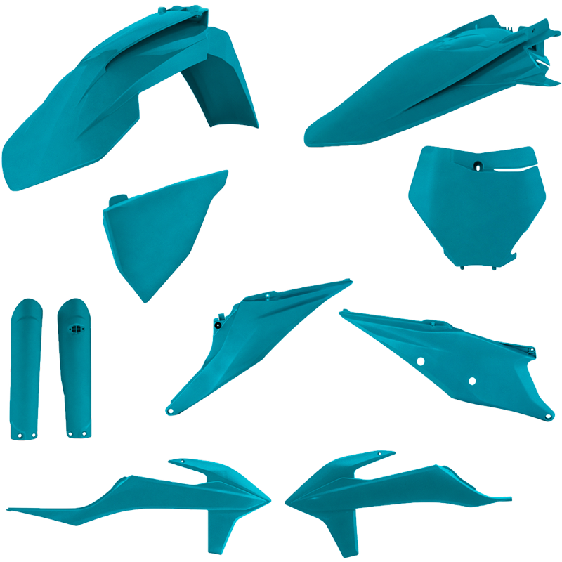 FULL PLASTIC KIT KTM TEAL METALLIC KTM 450 SX-F 350 SX-F 250 SX-F 250 SX 125 SX 450 XC-F 350 XC-F 250 XC-F 450 SX-F Factory Edition 150 SX 300 XC 250 XC 125 XC 2019-2022