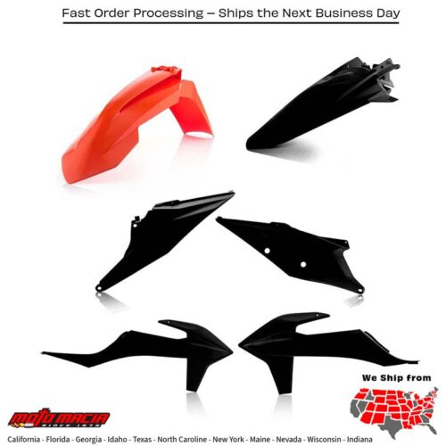PLASTIC KIT ORANGE/BLACK KTM 450 SX-F 350 SX-F 250 SX-F 250 SX 150 SX 125 SX 450 XC-F 350 XC-F 250 XC-F 250 XC 125 XC 2019-2022