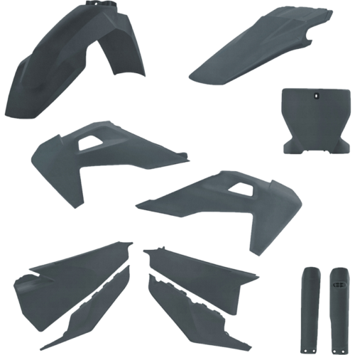 FULL PLASTIC KIT HUS GREY METALLIC Husqvarna FX 350 FX 450 TC 125 TC 250 FC 250 FC 350 FC 450 FC 450 Rockstar Edition 2019-2022