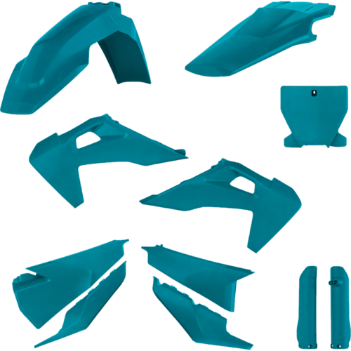FULL PLASTIC KIT HUS TEAL METALLIC Husqvarna FX 350 FX 450 TC 125 TC 250 FC 250 FC 350 FC 450 FC 450 Rockstar Edition 2019-2022