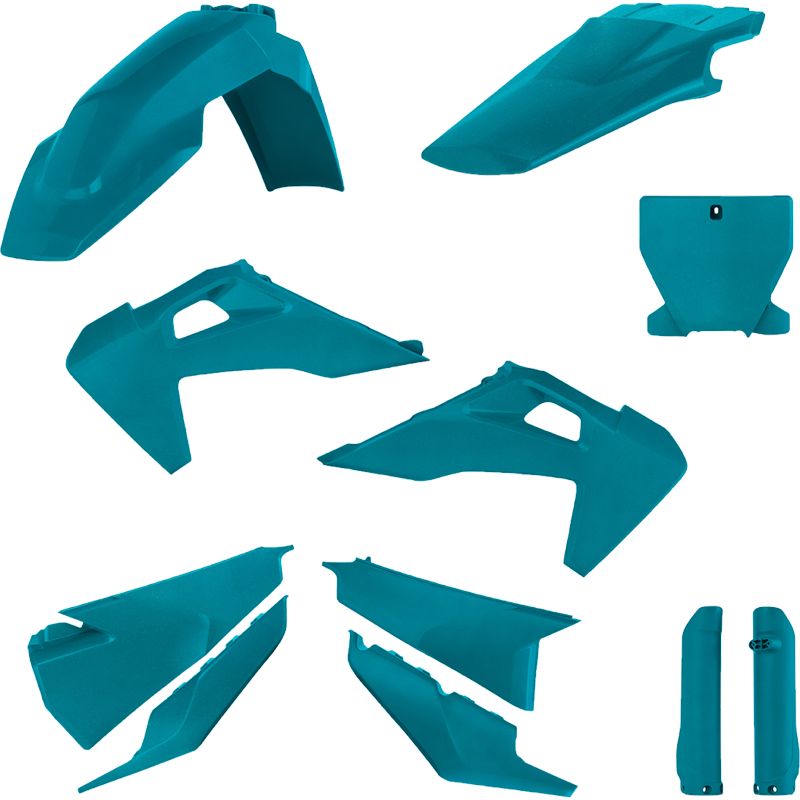 FULL PLASTIC KIT HUS TEAL METALLIC Husqvarna FX 350 FX 450 TC 125 TC 250 FC 250 FC 350 FC 450 FC 450 Rockstar Edition 2019-2022