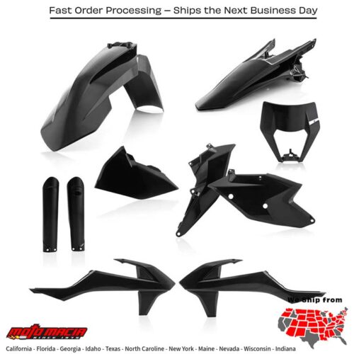 FULL PLASTIC KIT BLACK KTM 150 XC-W 350 EXC-F 250 XC-W 500 EXC-F 300 XC-W 450 EXC-F 250 XC-W TPi 300 XC-W TPi 250 EXC-F 2017-2019