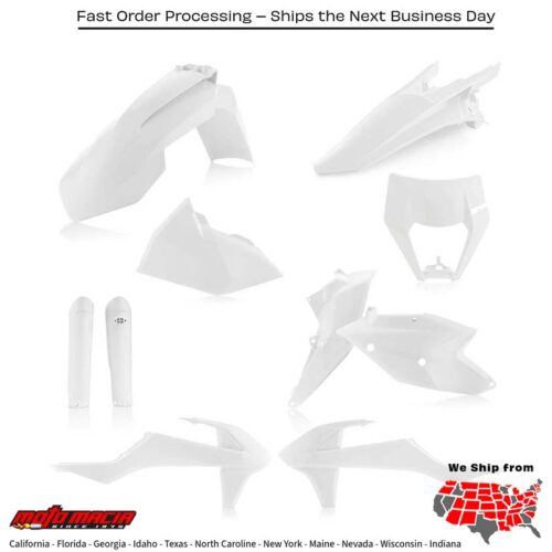 FULL PLASTIC KIT WHITE KTM 150 XC-W 350 EXC-F 250 XC-W 500 EXC-F 300 XC-W 450 EXC-F 250 XC-W TPi 300 XC-W TPi 250 EXC-F 2017-2019