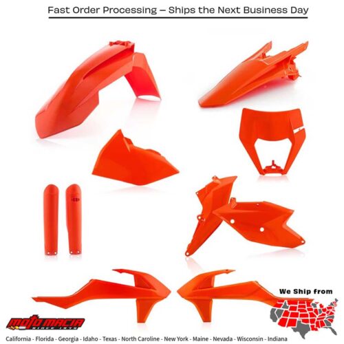 FULL PLASTIC KIT ORANGE KTM 150 XC-W 350 EXC-F 250 XC-W 500 EXC-F 300 XC-W 450 EXC-F 250 XC-W TPi 300 XC-W TPi 2017-2019