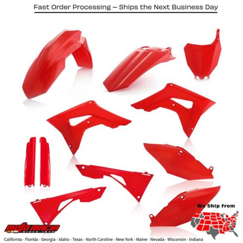 FULL PLASTIC KIT RED Honda CRF450R CRF250R CRF450R W.E. CRF450R-S 2019-2023
