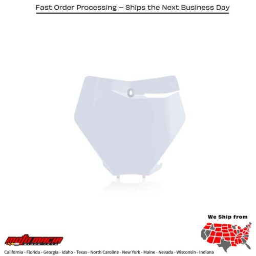 FRONT NUMBER PLATE WHITE KTM KTM 300 XC-W TPi 2019-2021 KTM 450 SX-F 2019-2022 KTM 350 SX-F 2019-2022 KTM 250 SX-F 2019-2022 KTM 250 SX 2019-2022 KTM 150 SX 2019-2022 KTM 125 SX 2019-2022 KTM 450 XC-F 2019-2022 KTM 350 XC-F 2019-2022 KTM 250 XC-F 2019-2022